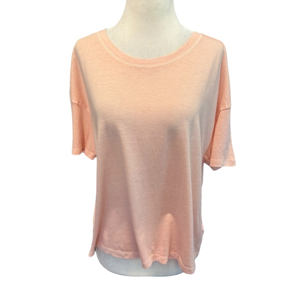 Old Navy Womens Peach Garment-Dyed Crop Tee Short Sleeve Cotton Modal Size M